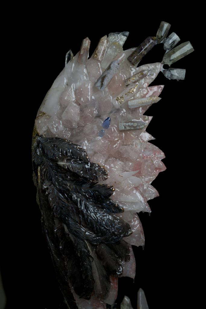 Phoenix sculpture from the Metamorphosis Series by Mehrang Art Studio, exploring resilience, rebirth, and transformation through symbolic materials.